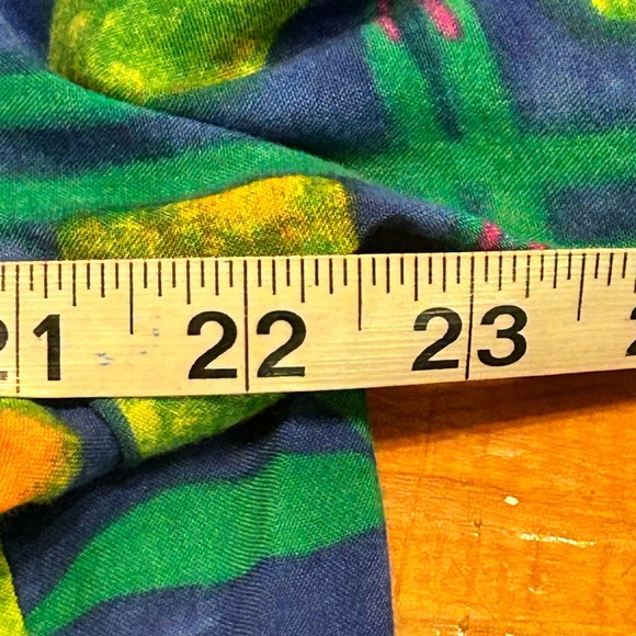 2X CM Shapes pink blue yellow floral print short sleeve button up shirt - Picture 12 of 15